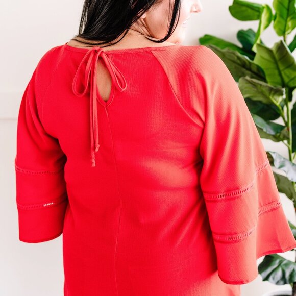 Bell Sleeve Blouse with Tie Back Detail - Picture 2 of 2